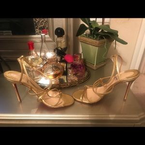 Used Gold Christian Louboutin Sandals